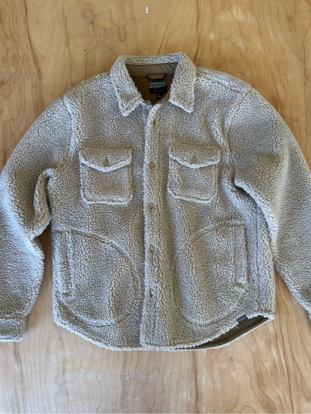 J. Crew Nordic Designs Men's Cream Sherpa Shirt Jacket